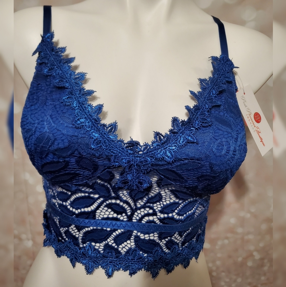 Enchanting Blue Bralette Crop Top - Picture 4 of 5